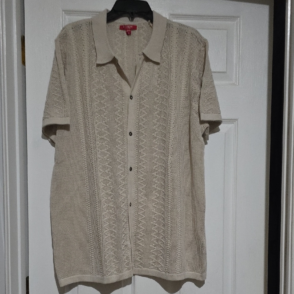 Cubavera Beige Textured Men's‎ Shirt